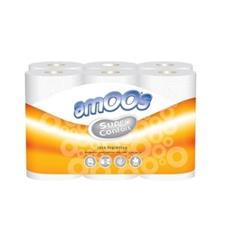 PAPEL HIGIÉNICO DOMESTICO AMOOS 2C 35M 96R (8 PAQ X 12 UDS) - Imagen 1