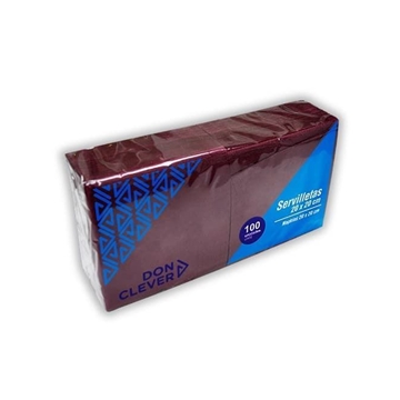 SERVILLETA 20X20 BURDEOS 2 CAPAS DON CLEVER 32X100 UDS - Imagen 1