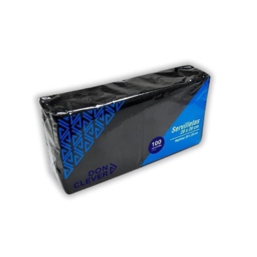 SERVILLETA 20X20 NEGRO 2 CAPAS DON CLEVER 32X100 UDS - Imagen 1